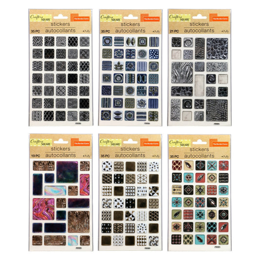 Crafter's Square Metallic 3D Tile Stickers (Pack of 36)