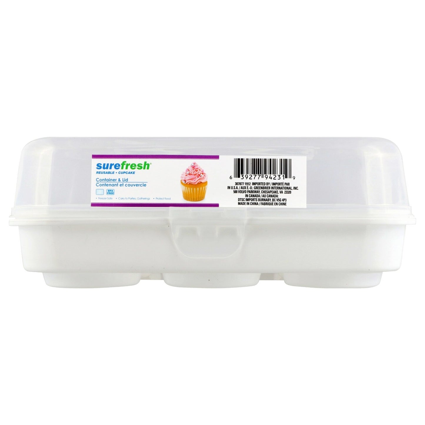 Fresh Reusable Plastic Cupcake Containers with Lids (Pack 6)