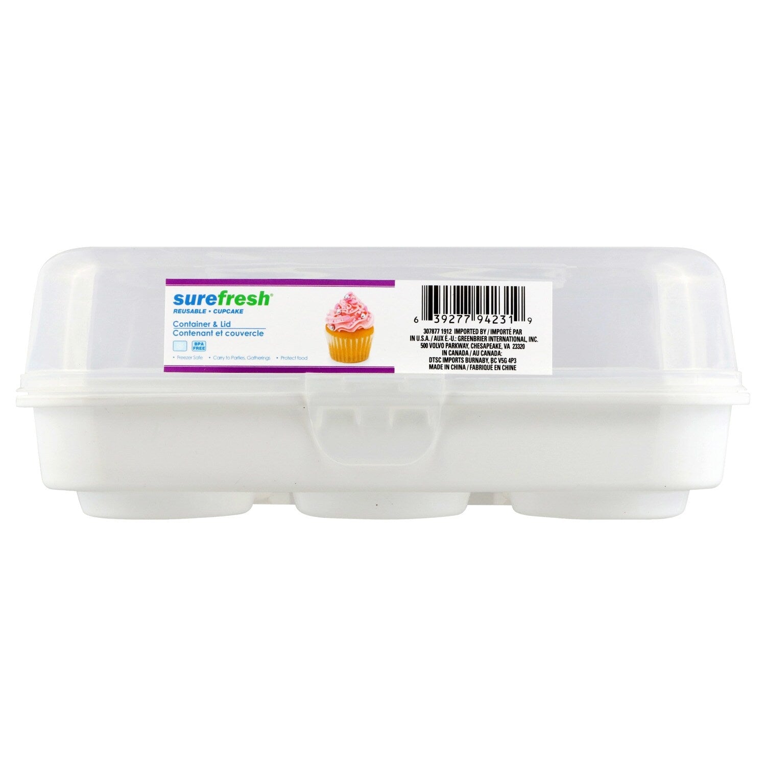 Fresh Reusable Plastic Cupcake Containers with Lids (Pack 6)