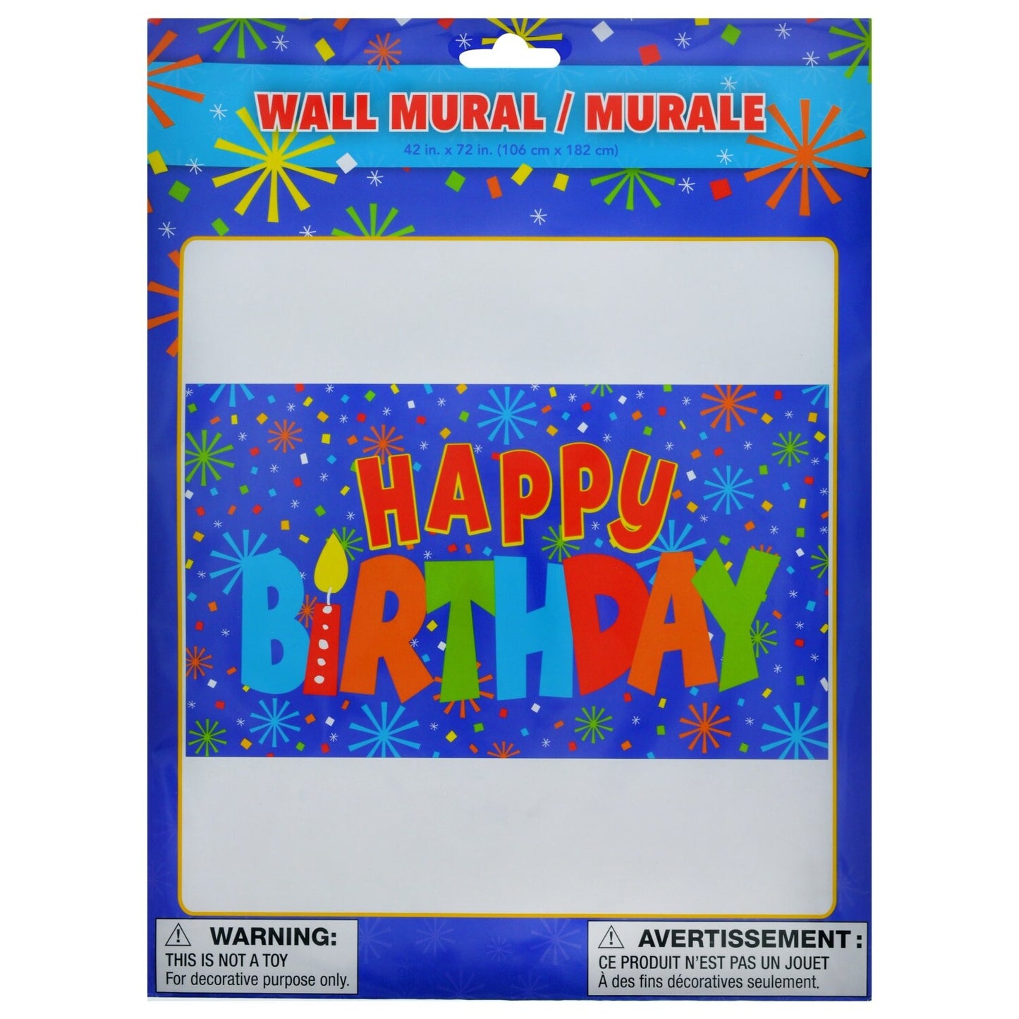 Colorful Happy Birthday Wall Murals, 72x42 in. (Pack of 24)