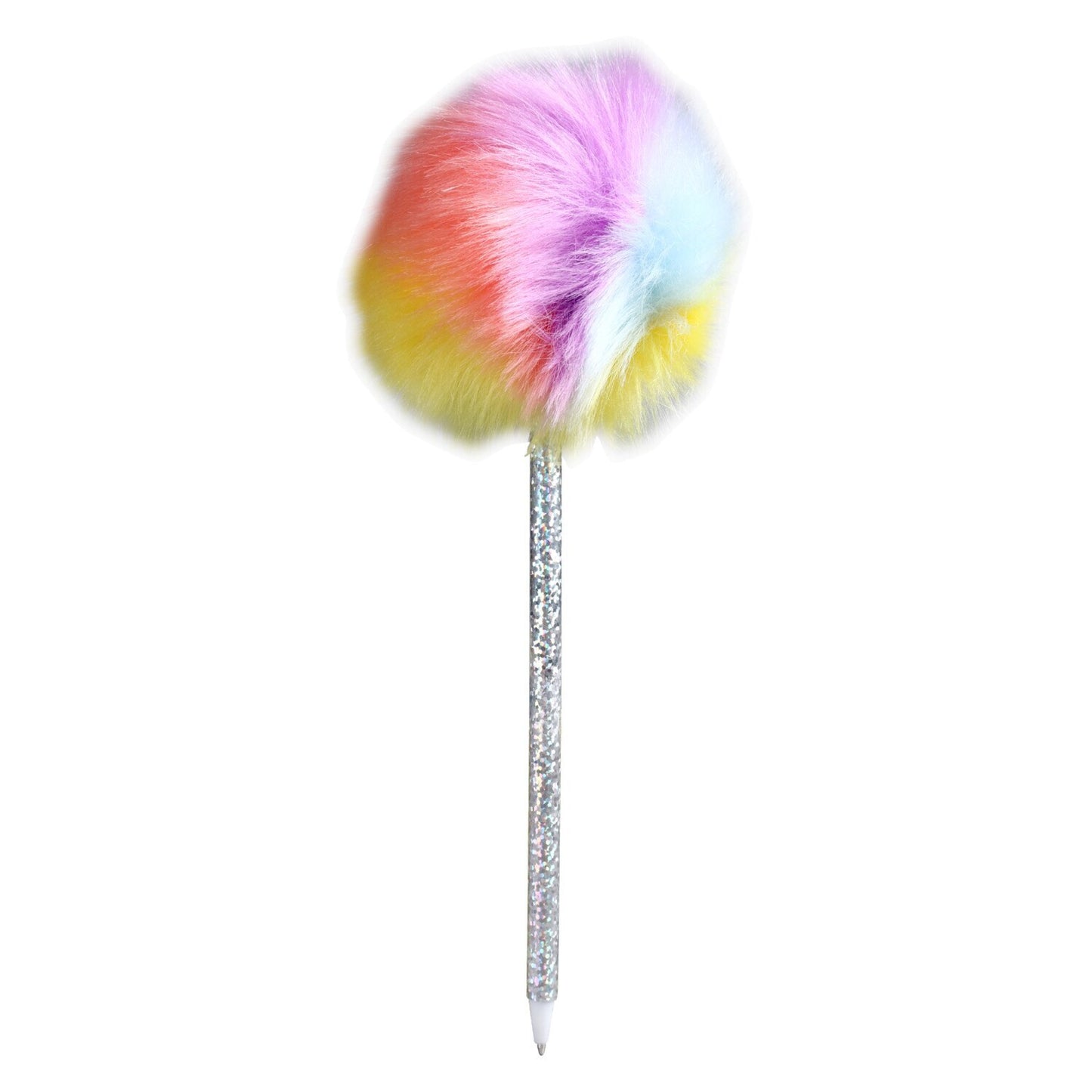 Rainbow Iridescent Pom Pom Pens, 8.25x3.375 in. (Pack of 24)