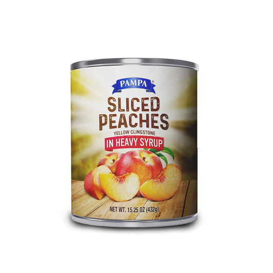 Cans of Pampa Peach Slices, 15.25 oz. Cans (Pack of 12)