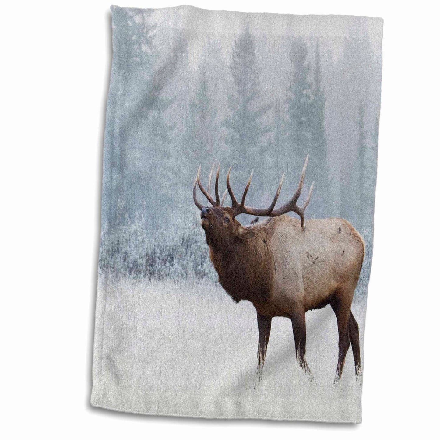3D Rose Bull Elk Bugling Hand Towel 15" x 22"