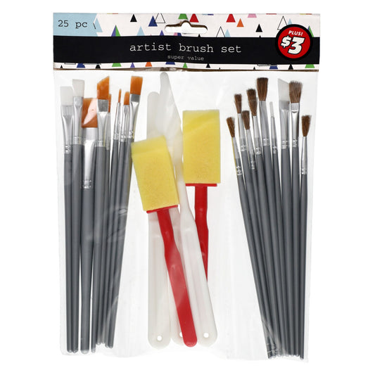 Assorted Artist Paint Brushes, 25-ct. (Pack of 12)