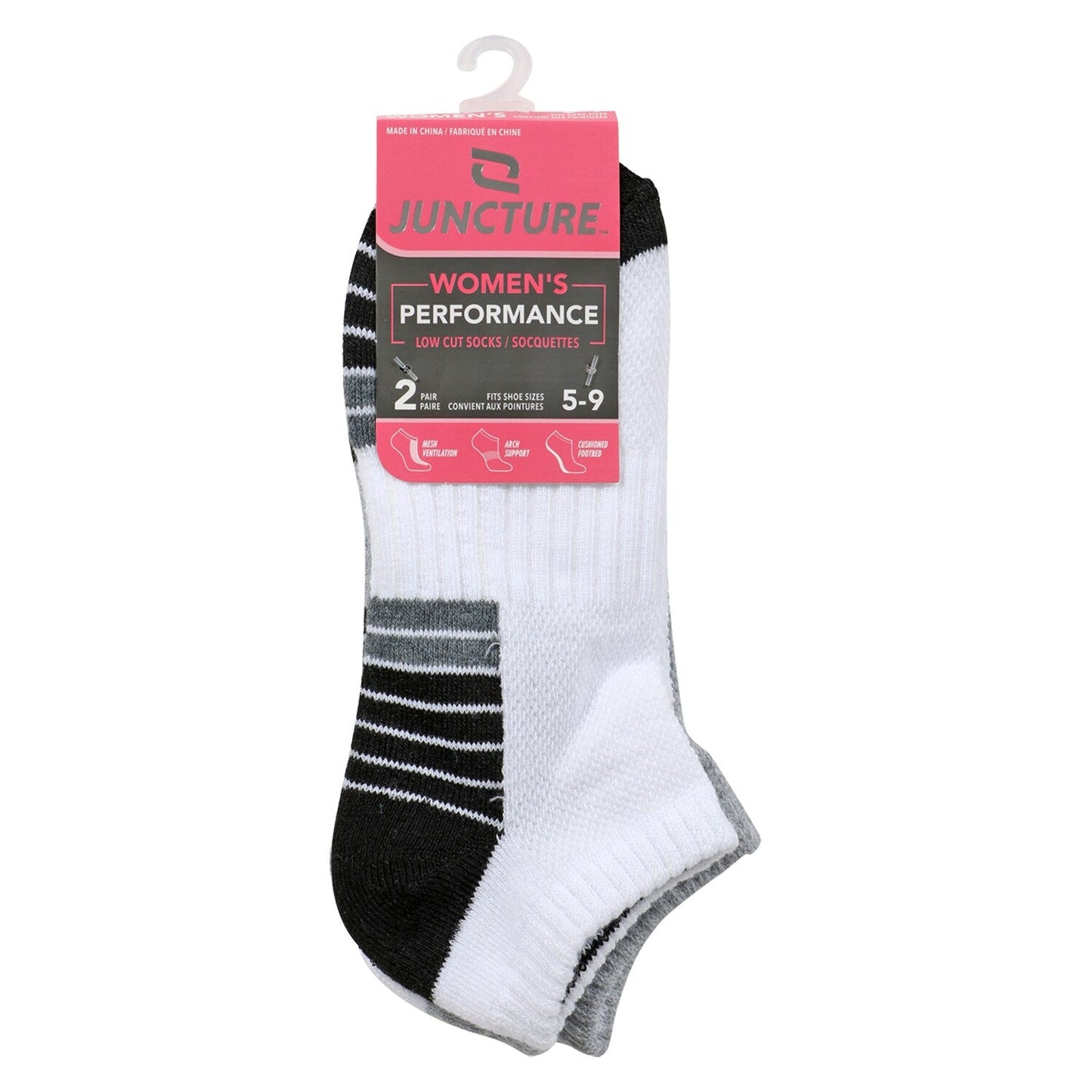 Ladies Colorful Low Cut Sport Socks, 2 Pair Packs (Pack of 48)