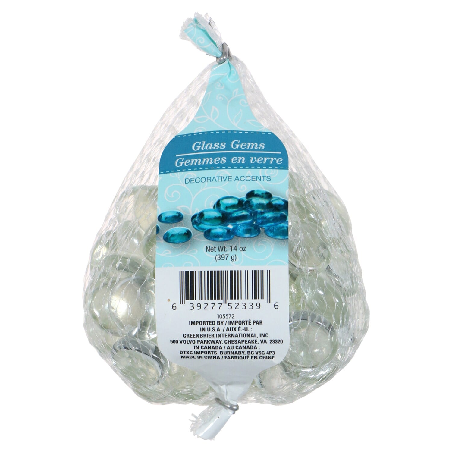 Clear Glass Accent Gems, 14-oz. Bags (Pack of 4)