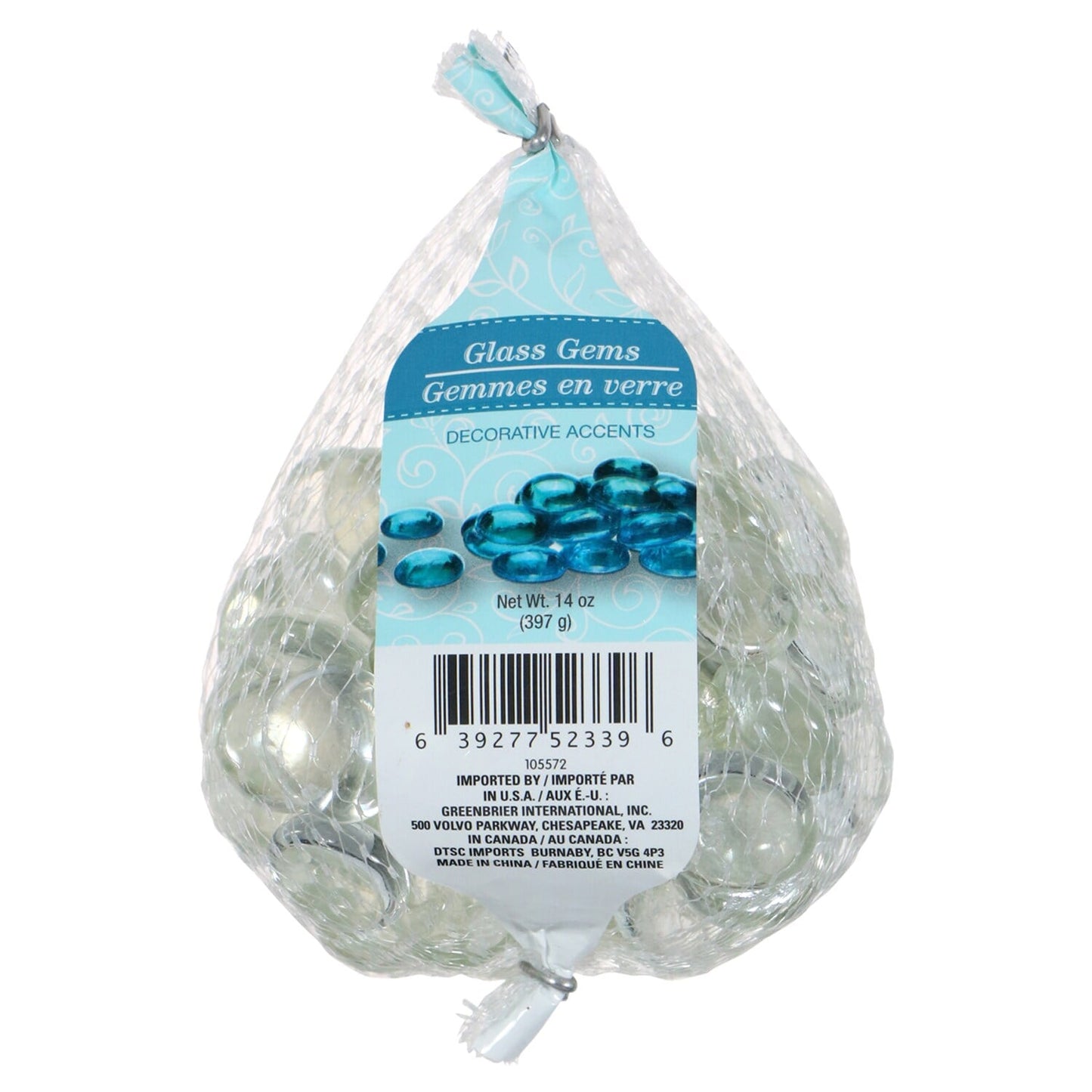 Clear Glass Accent Gems, 14-oz. Bags (Pack of 4)