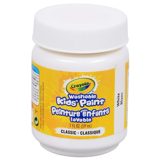 Crayola Washable Kids White Paint, 2 fl.oz. Containers (Pack of 12)