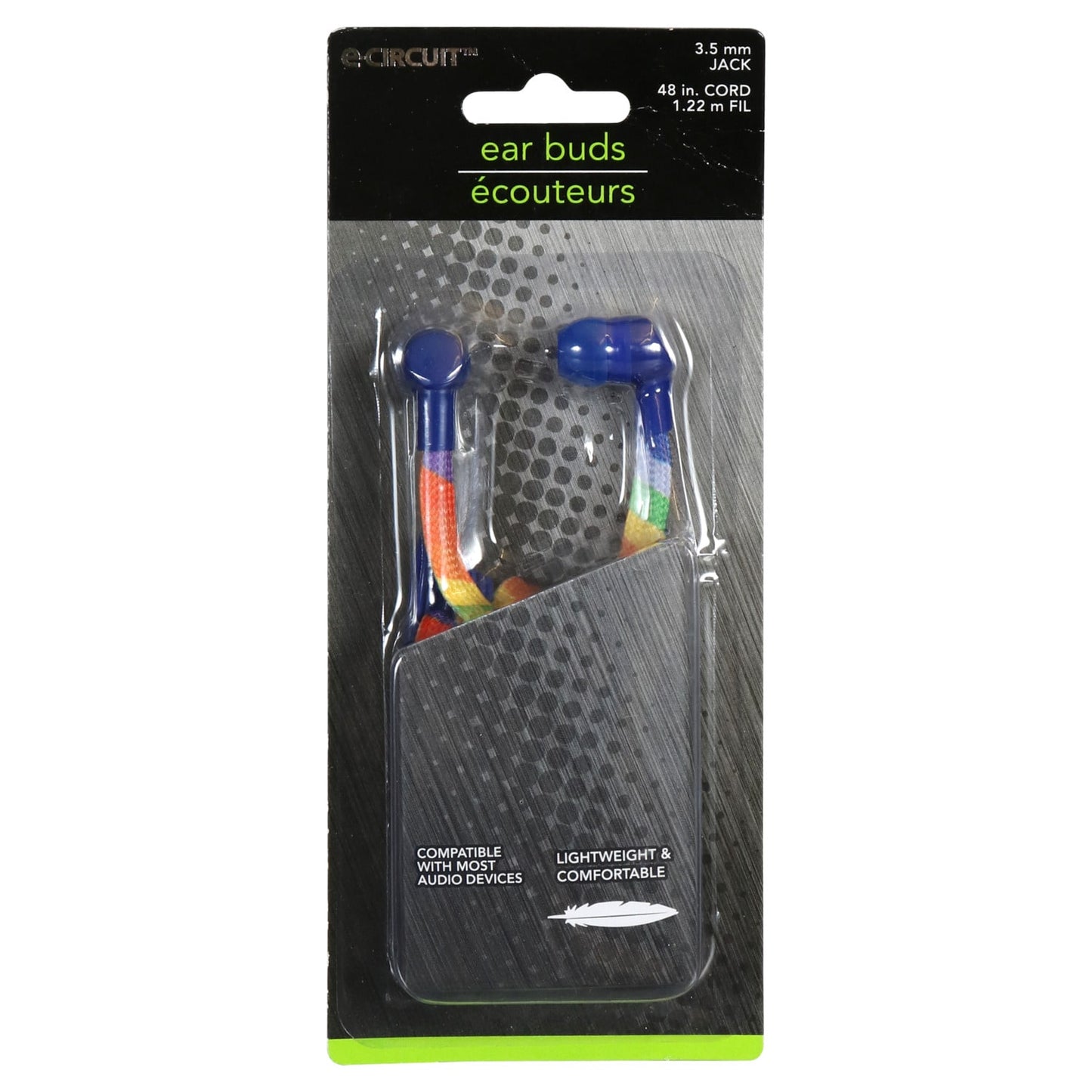 E-Circuit Rainbow Shoelace Earbuds, 48-in. (Pack of 24)