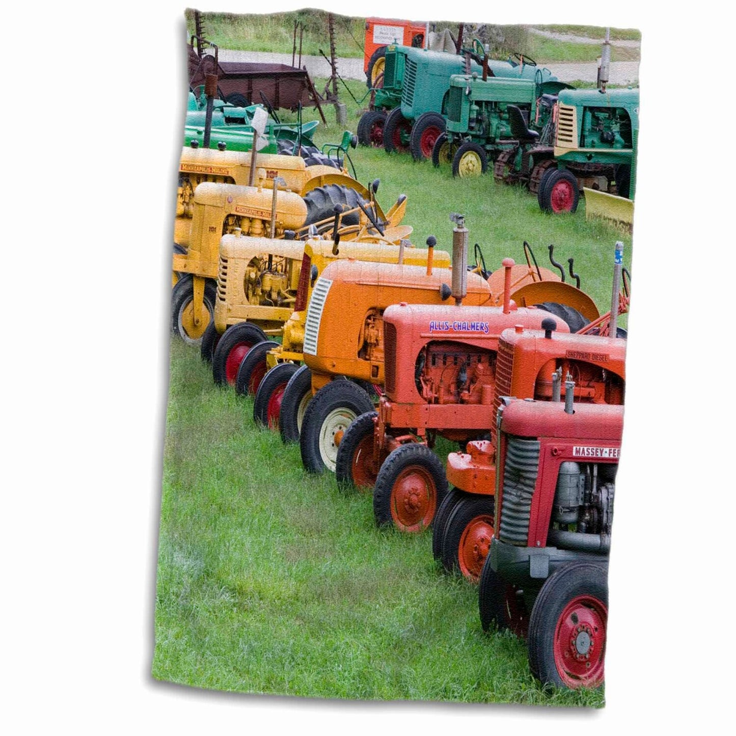 3D Rose Vermont-Manchester Antique Farm Tractor Towel 15x22