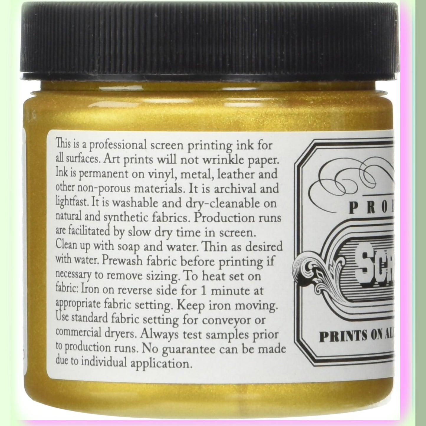 Water-Soluble Screen Print Ink 4oz Solar Gold