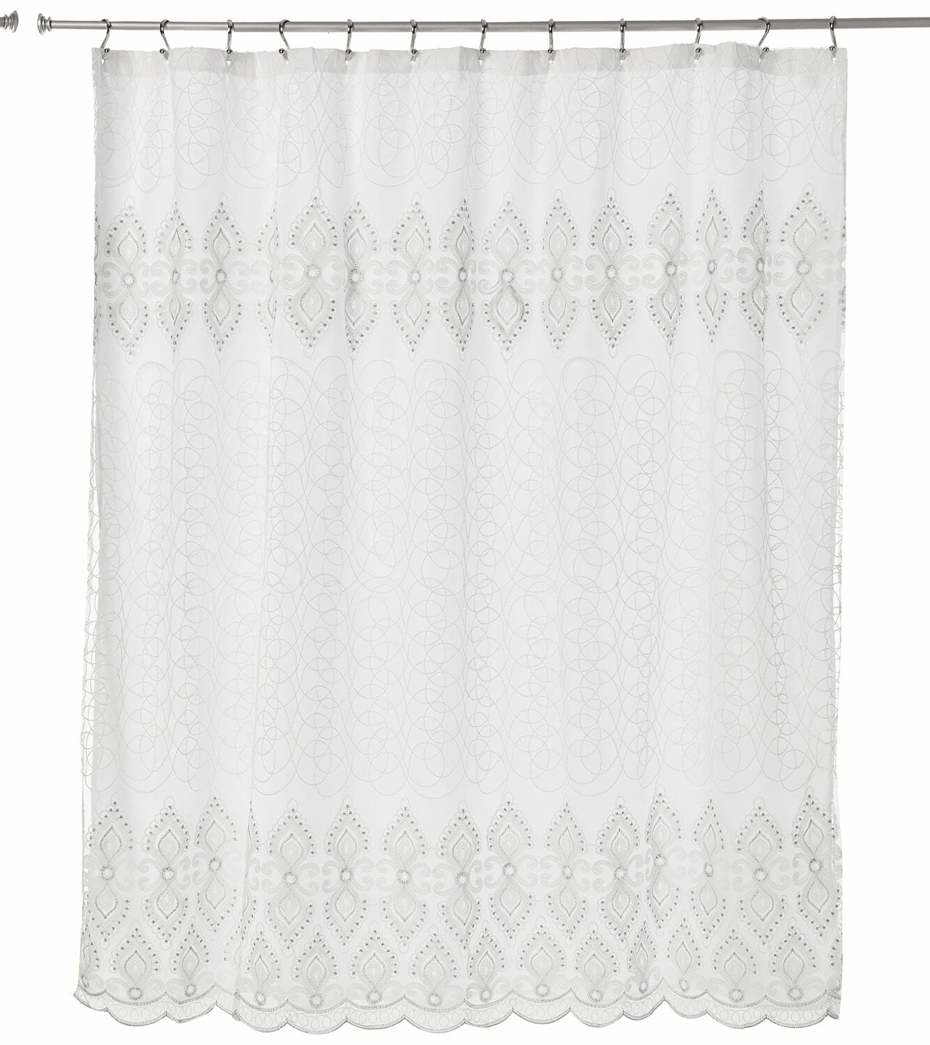 Monaco White Shower Curtain