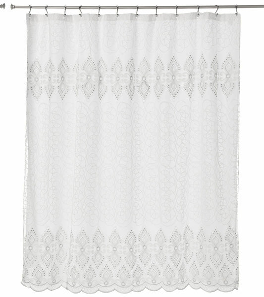 Monaco White Shower Curtain