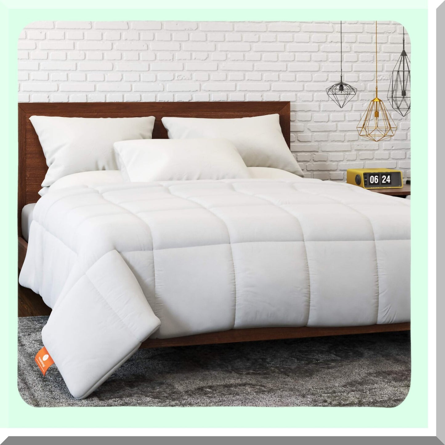 Luxury White Microfiber All Season Full Comforter - Hypoallergenic Goose Down Alternative Duvet Insert with Corner Loops and Box Stitched Quilted Design - Washable 82" W x 86" L