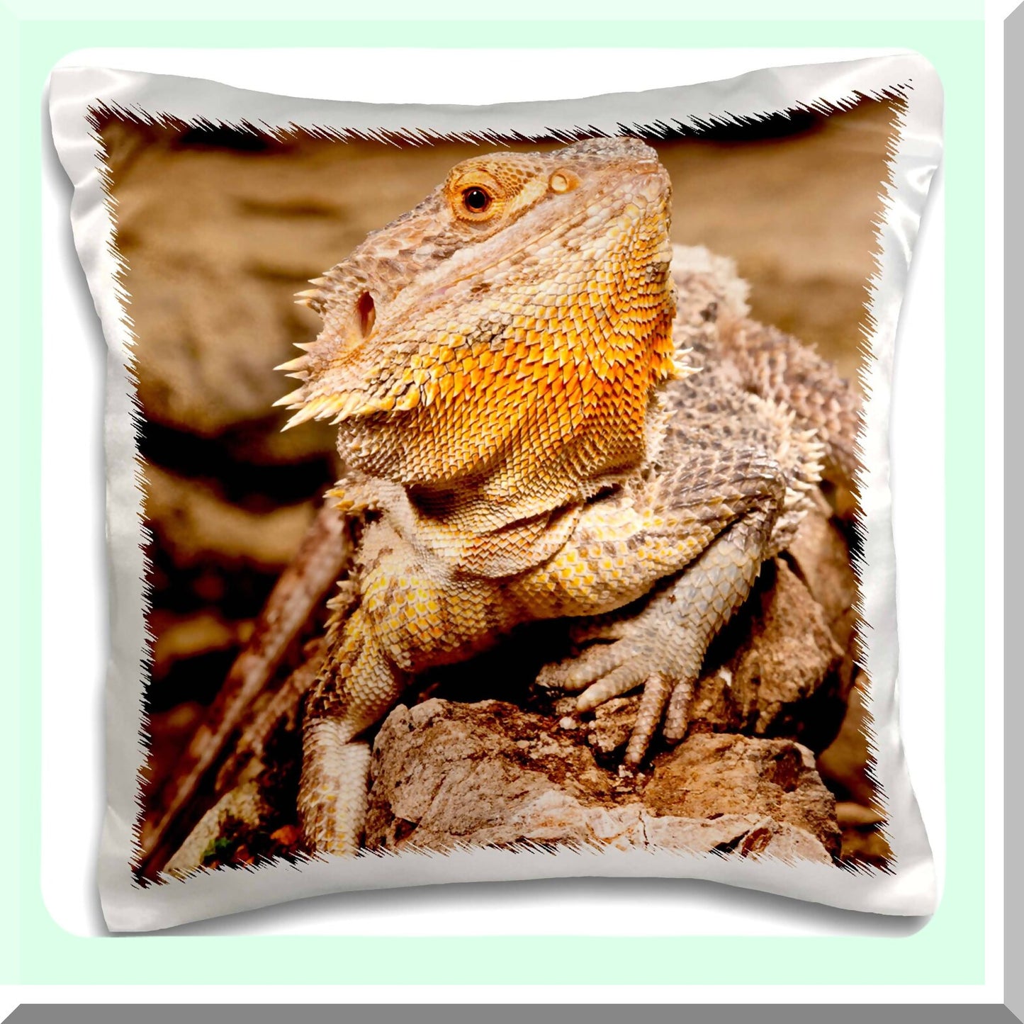 3D Bearded Dragon Lizard Australia Design Pillowcase - Rose Na02 Dno0787 16x16