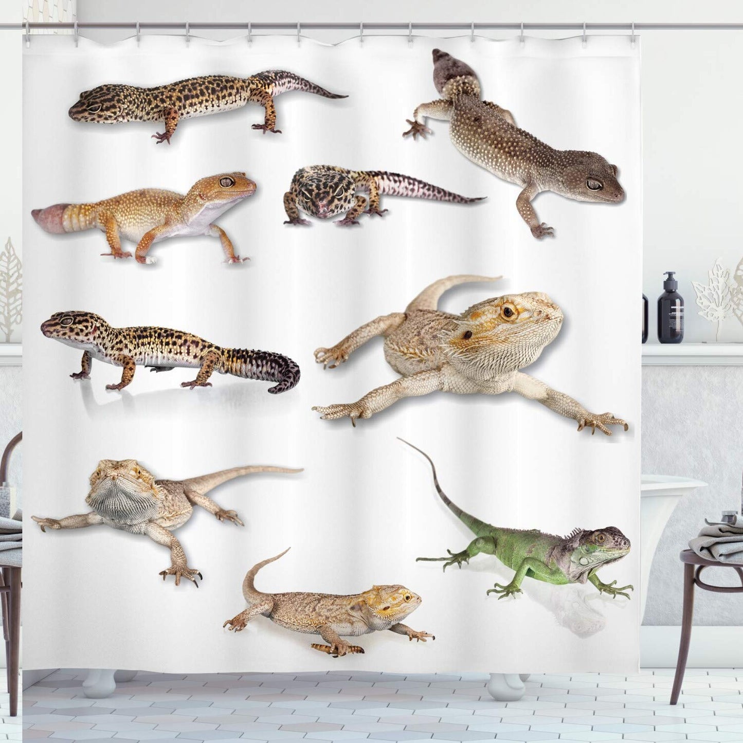 Reptile Shower Curtain 69x70 Inches Cloth Fabric