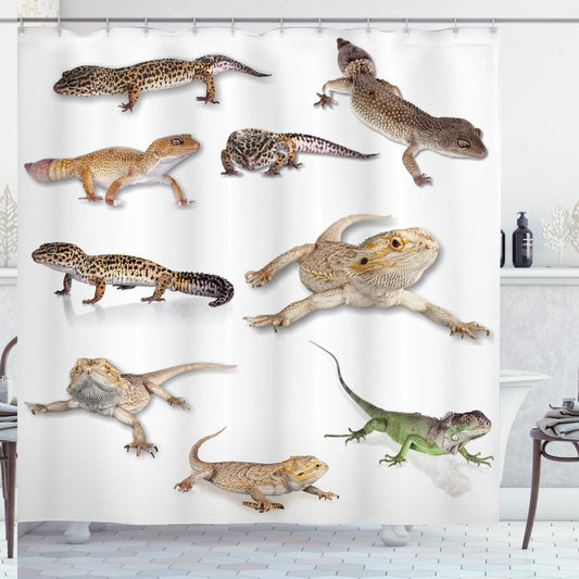 Reptile Shower Curtain 69x70 Inches Cloth Fabric