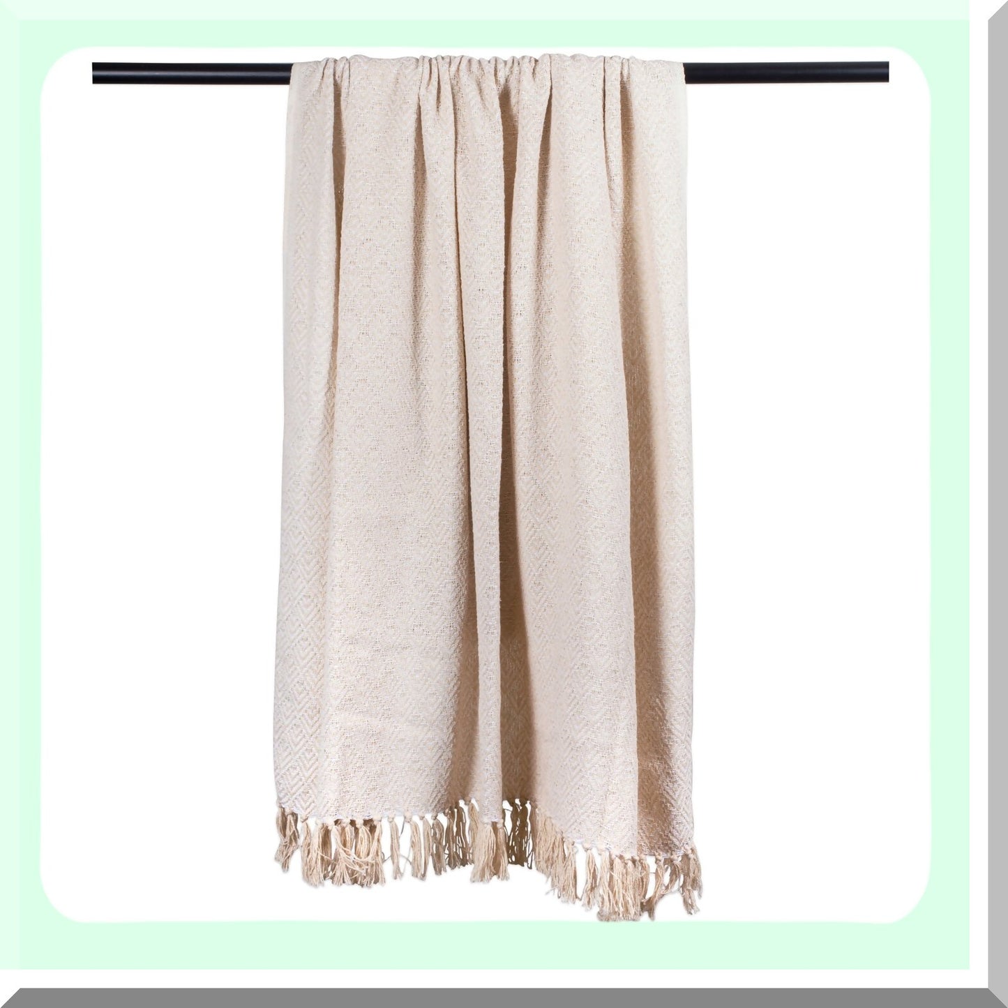 PureComfort Diamond Weave Cotton Throw Blanket, 50x60, White