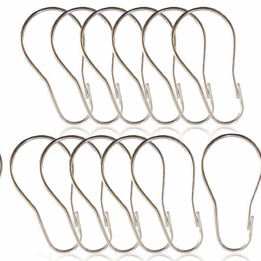 12 Pack Metal Shower Curtain Rings Hooks
