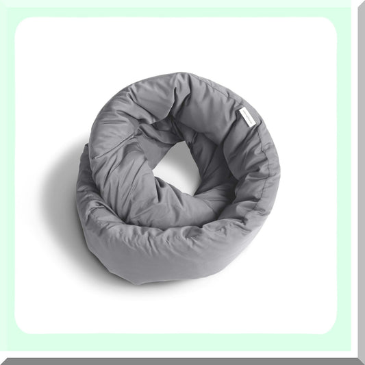 Ultimate Comfort Travel Pillow - Memory Foam Neck Support Scarf for Home & Travel - Soft Grey Sleep Aid with Infinity Design
