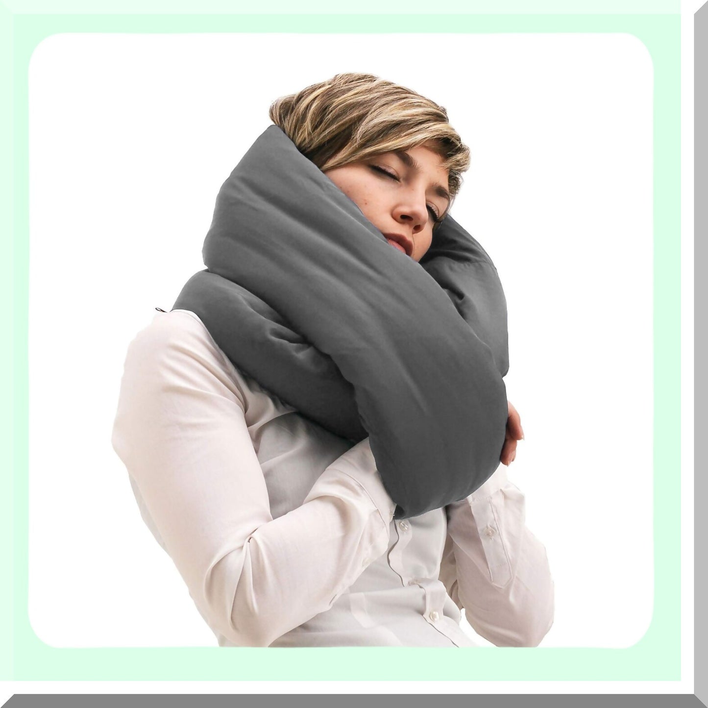 Ultimate Comfort Travel Pillow - Memory Foam Neck Support Scarf for Home & Travel - Soft Grey Sleep Aid with Infinity Design
