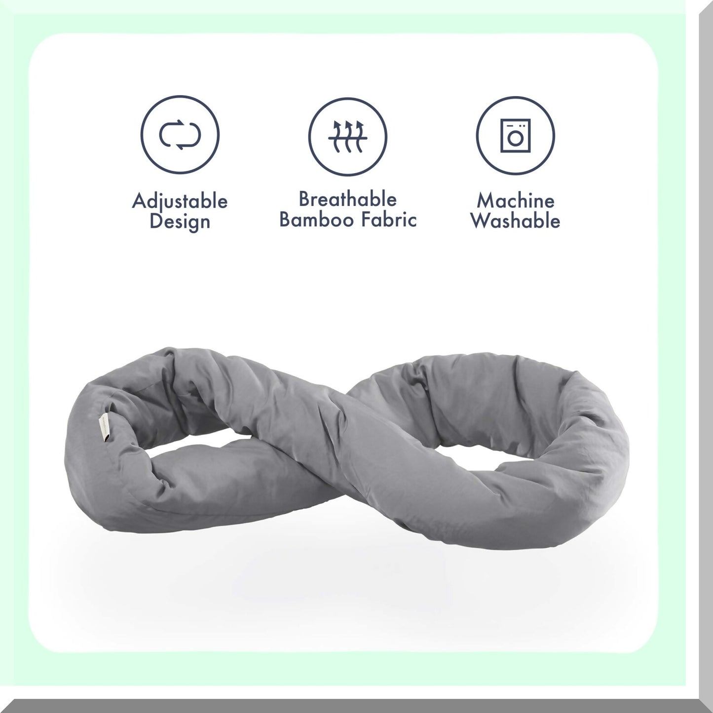 Ultimate Comfort Travel Pillow - Memory Foam Neck Support Scarf for Home & Travel - Soft Grey Sleep Aid with Infinity Design