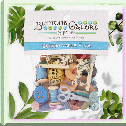 Collection of 50 Round Sewing Embellishments 4.5 Inches