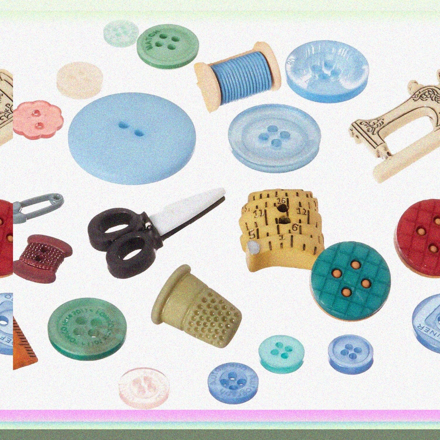 Collection of 50 Round Sewing Embellishments 4.5 Inches