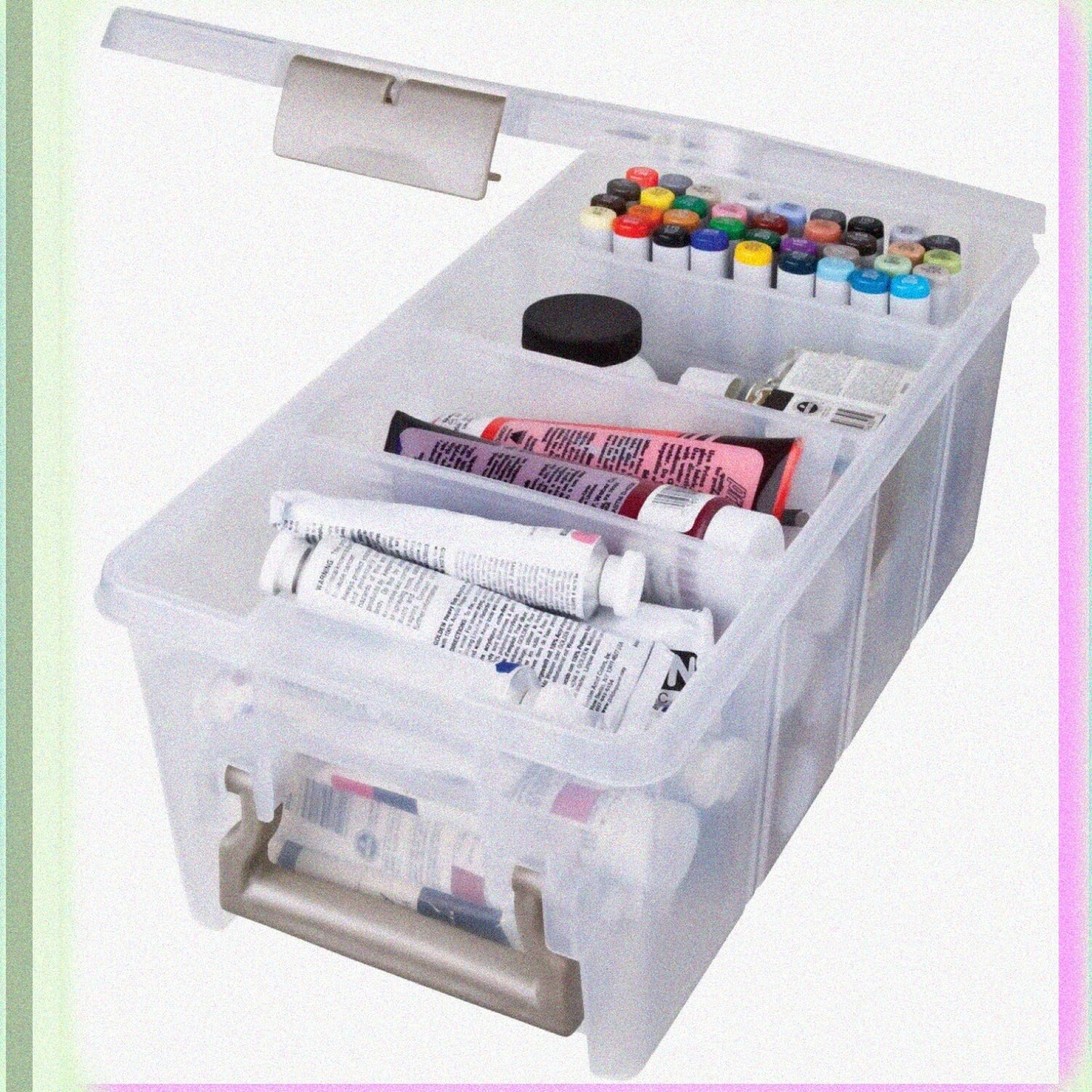 6925AB Semi Satchel with 3 Removable Dividers, Clear Plastic Storage Case