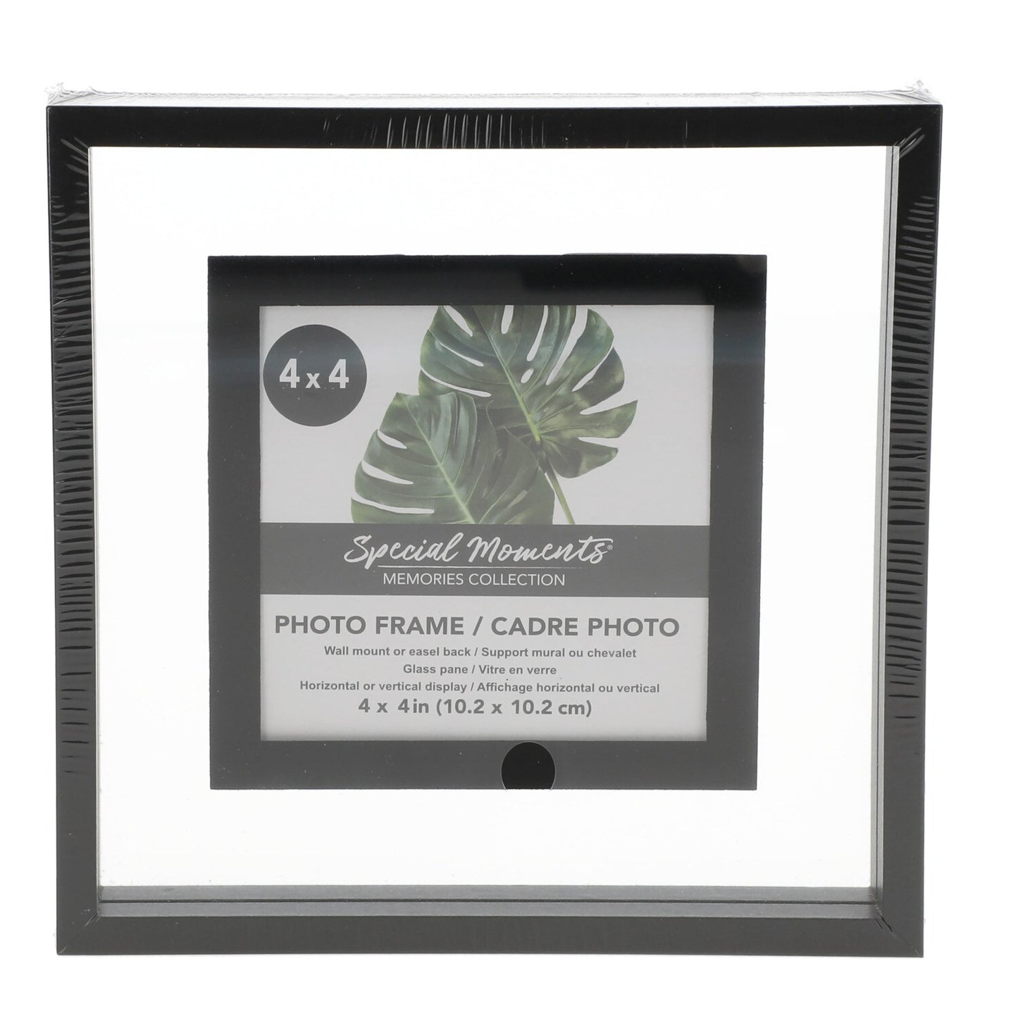 Special Black Plastic Float Photo Frames, 4x4-in. (Pack of 24)
