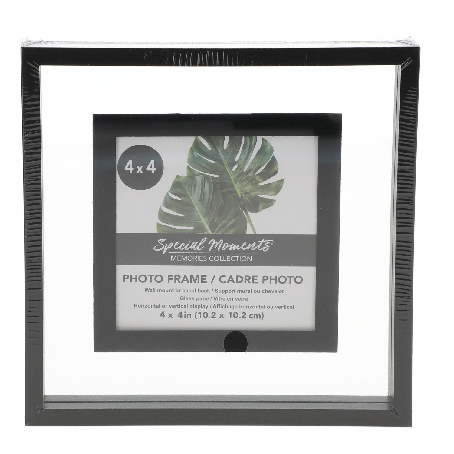 Special Black Plastic Float Photo Frames, 4x4-in. (Pack of 24)