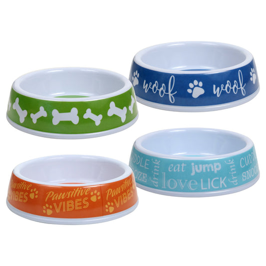 Greenbrier Kennel Club Printed Melamine Dog Food Bowls, 1.75x7-in. (Pack of 18)