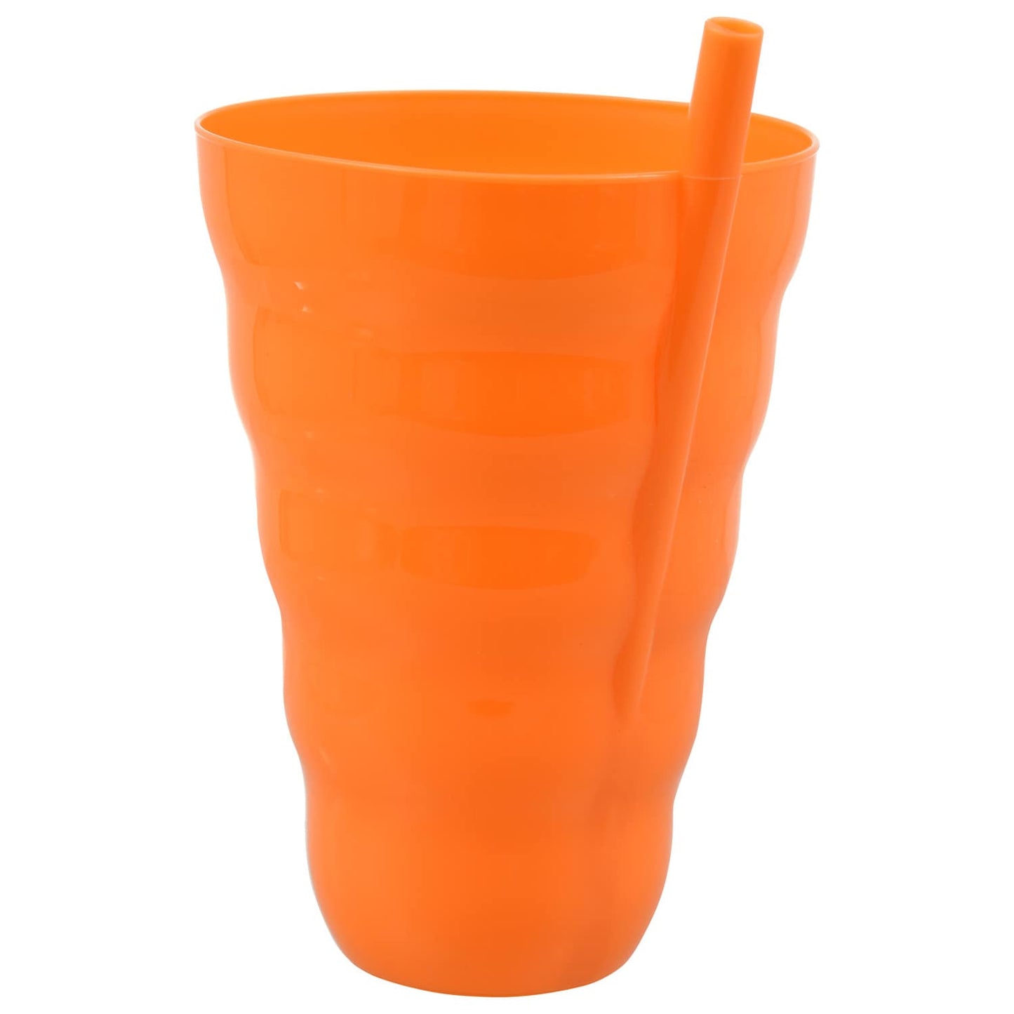 Colorful Plastic Tumblers with Built-In Straws, 22 oz. (Pack of 24)