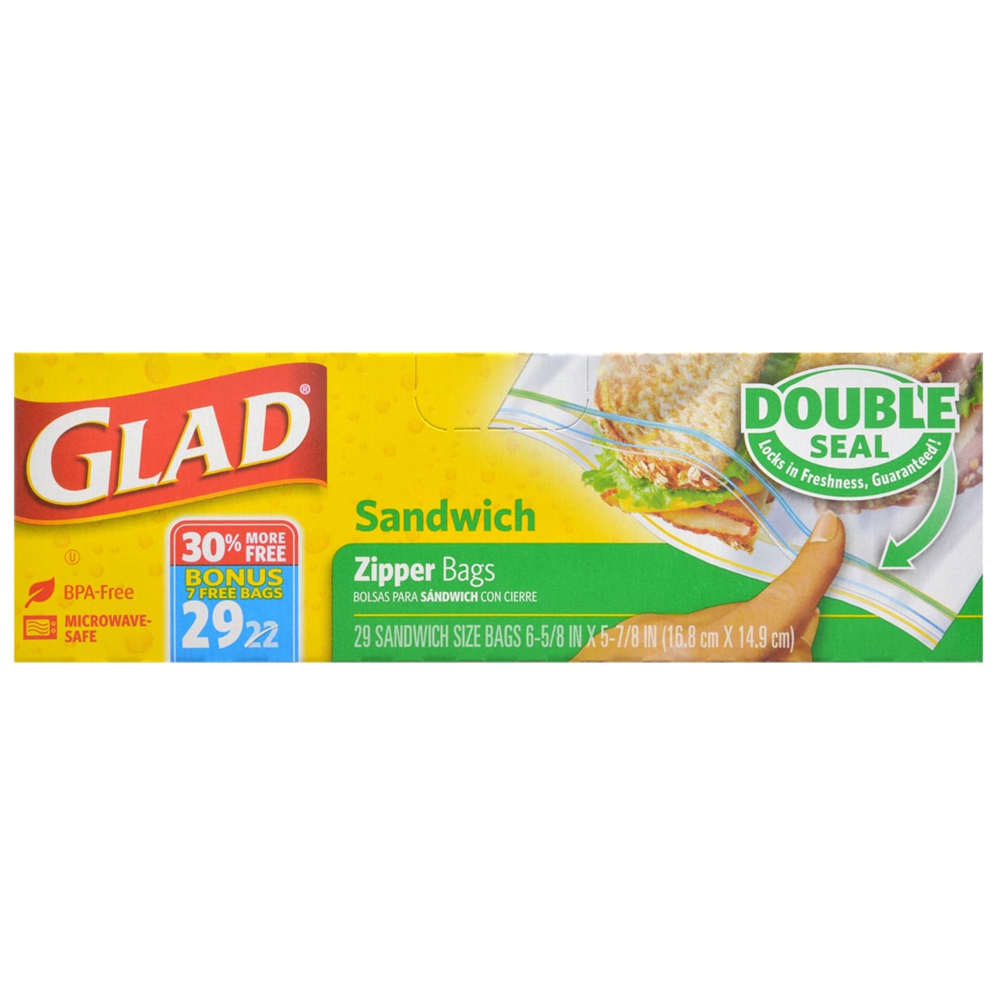Glad Sandwich Zipper Bags, 29-ct. Bonus Boxes (Pack of 30)
