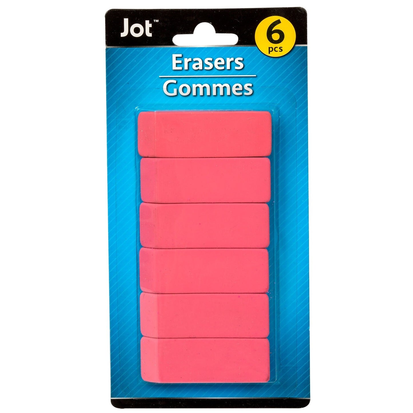 Jot Pink Beveled Erasers, 6-ct. Packs (Pack of 36)