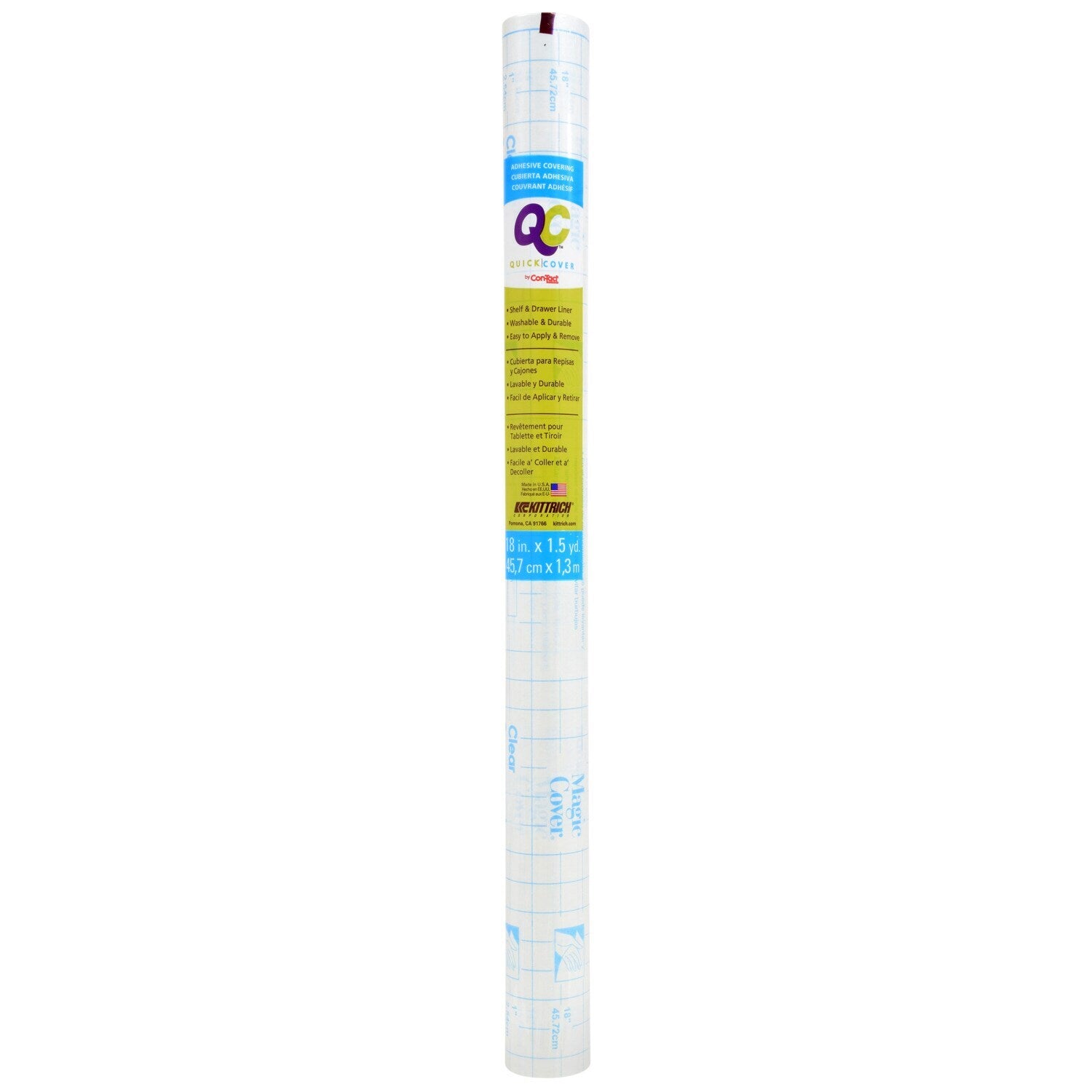 QC Con-Tact Clear Self-Adhesive Shelf Liners, 54x18-in. Rolls (Pack of 16)