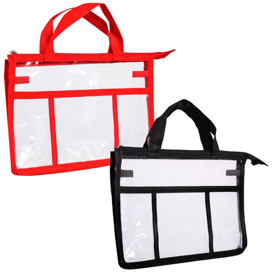Ladies' Clear Plastic Reusable Carrying Bags, 9x7 in. (Pack 48)