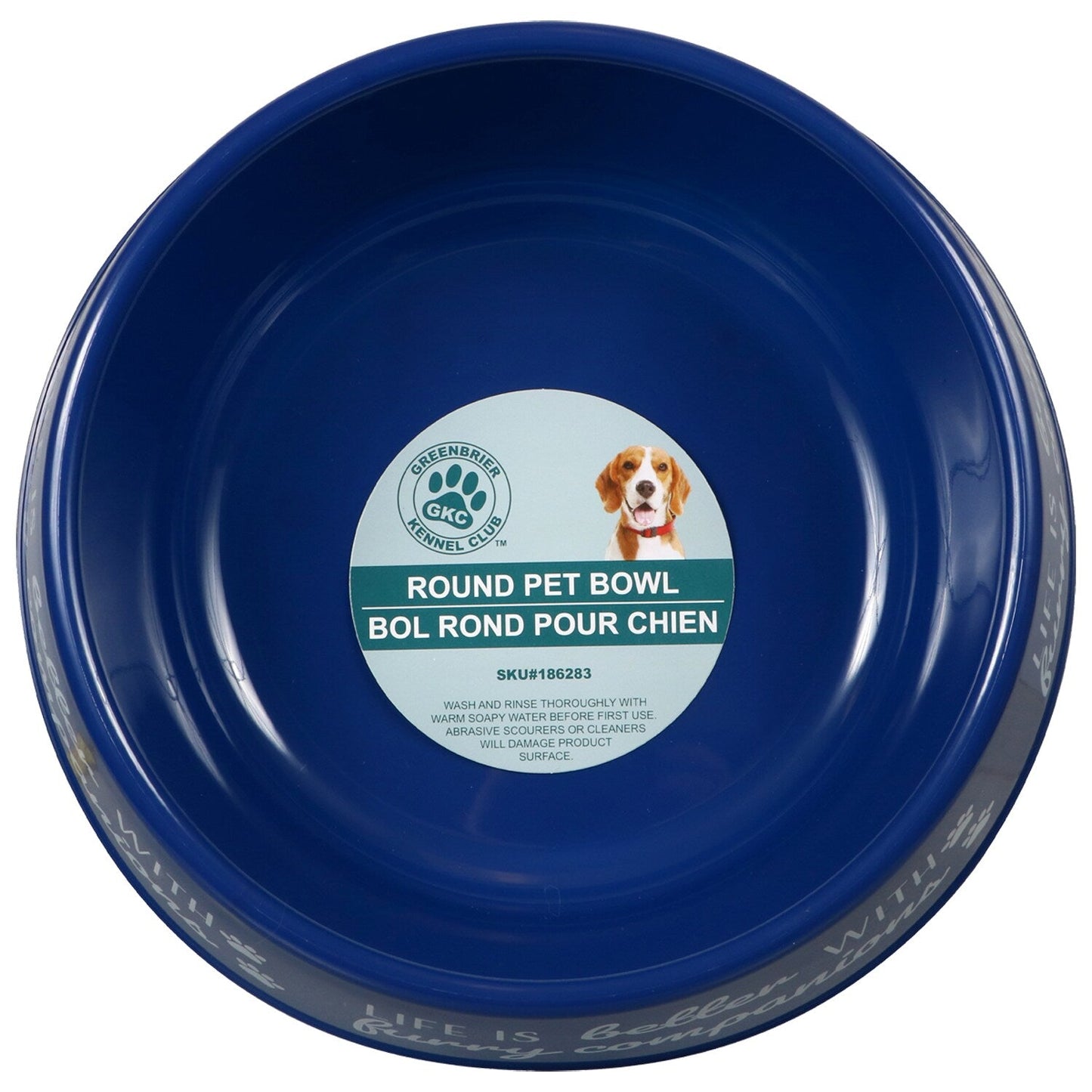 Round Plastic Patterned Pet Bowls, 9.75x2.875-in. (Pack of 36)