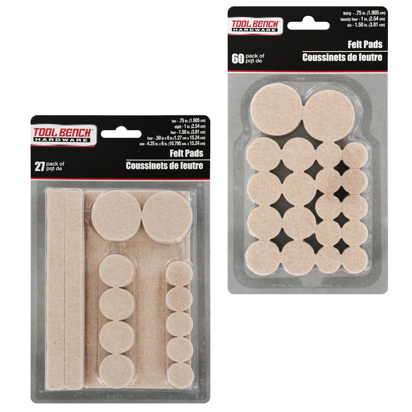 Tool Bench Hardware Felt Furniture Pads (Pack of 36)