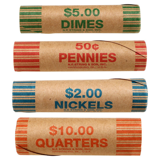 Assorted Coin-Roll Wrappers, 36-ct. Bags (Pack of 25)