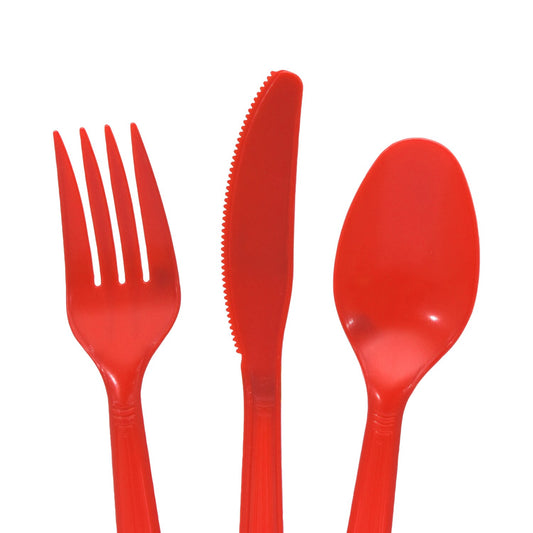 Dark Orange Heavy Duty Plastic Cutlery Sets, 42-pc. (Pack of 24)