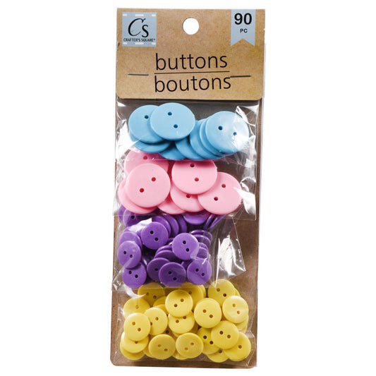 Crafter's Square Assorted Buttons, 90-ct. Packs (Pack of 4)