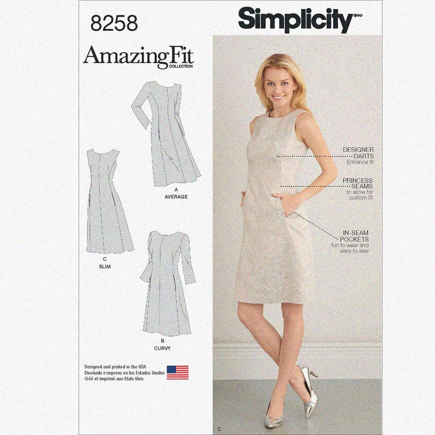 Women's Sheath Dress Sewing Pattern, Sizes 10-18, 3 Styles