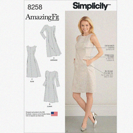 Women's Sheath Dress Sewing Pattern, Sizes 10-18, 3 Styles