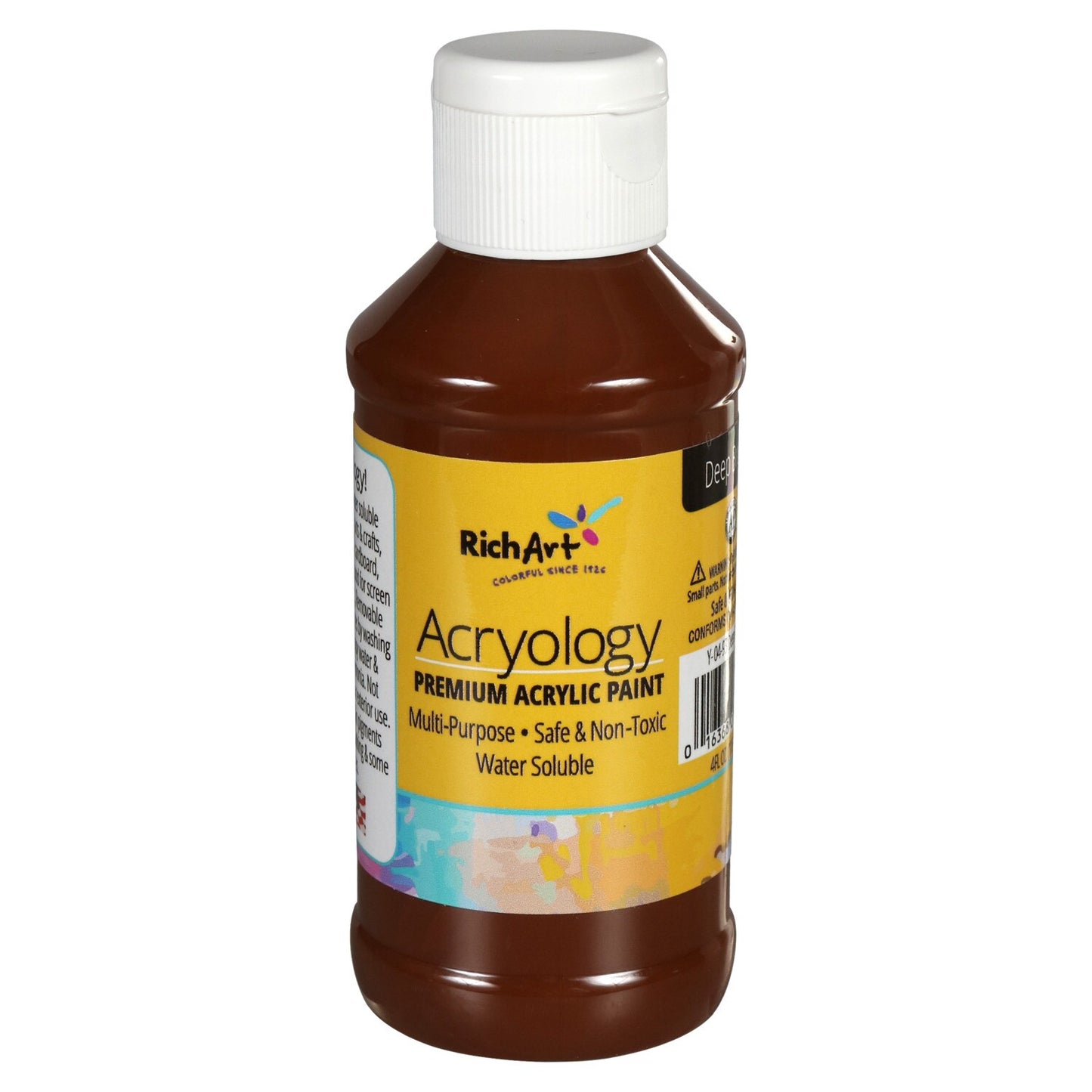 Rich Art Premium Acrylic Deep Dark Brown Paints, 4-fl.oz. Containers (Pack of 12