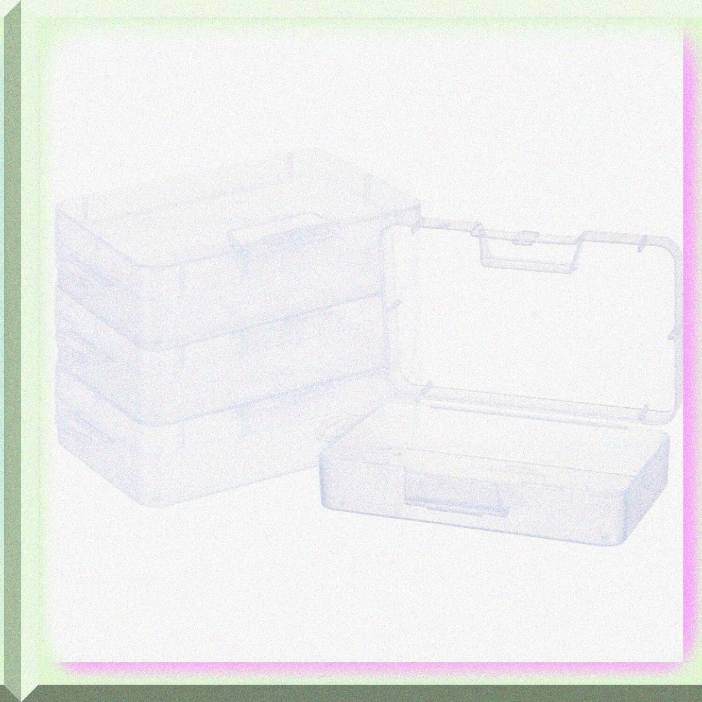 4 Pack Large Clear Plastic Storage Boxes 5.5x3.5x1.5