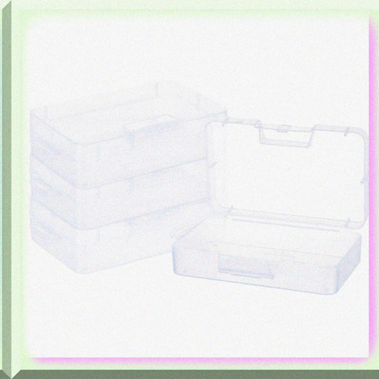 4 Pack Large Clear Plastic Storage Boxes 5.5x3.5x1.5