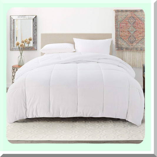 Luxury Cloud Quilted Comforter - Queen Size All Season Duvet Insert, White - Hypoallergenic Down Alternative Bedding for Ultimate Comfort & Style