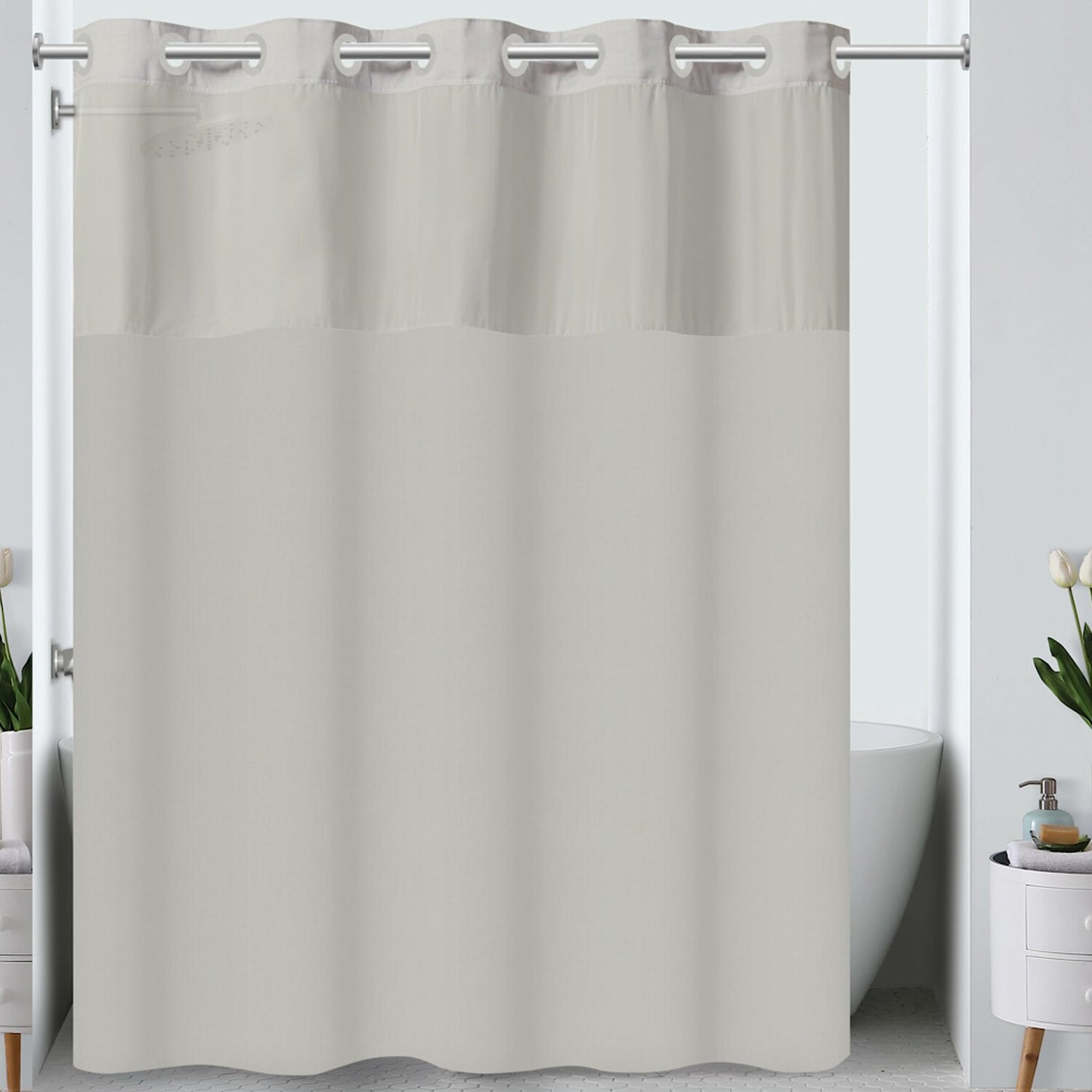 Plainweave 71" x 74" Shower Curtain in Clay