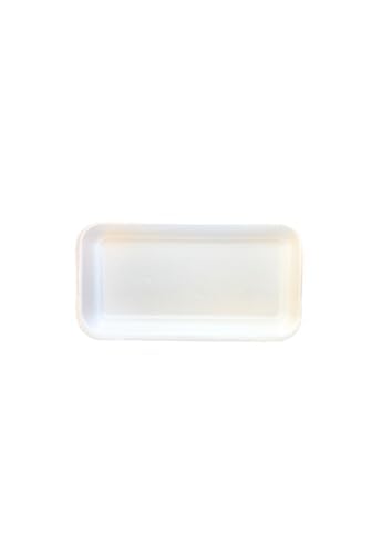 White Foam Trays for Meat, Paint, Ink Mixing, 8 1/4" x 4 1/2", Pack of 50